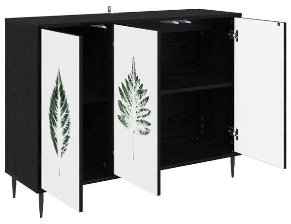VidaXL Széf HANAU Fekete Tölgy 102 x 33 x 76 cm Szerelt Fa