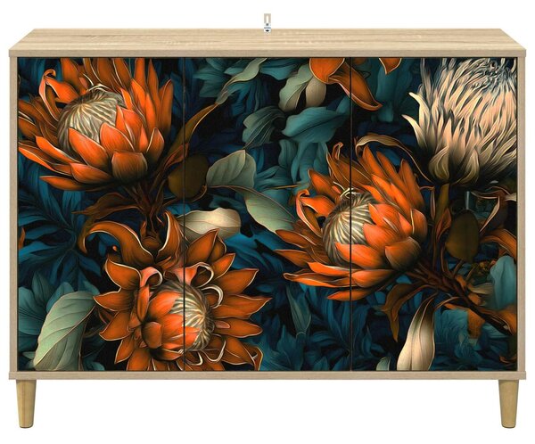 VidaXL Széf LOCHEM Sonoma 102 x 33 x 75 cm Szerelt Fa