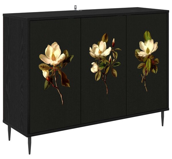 VidaXL Széf BREMEN Fekete Tölgy 102 x 33 x 76 cm Szerelt Fa