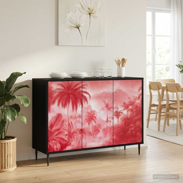 VidaXL Széf AACHEN Fekete Tölgy 102 x 33 x 76 cm Szerelt Fa