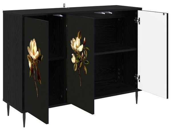VidaXL Széf BREMEN Fekete Tölgy 102 x 33 x 76 cm Szerelt Fa