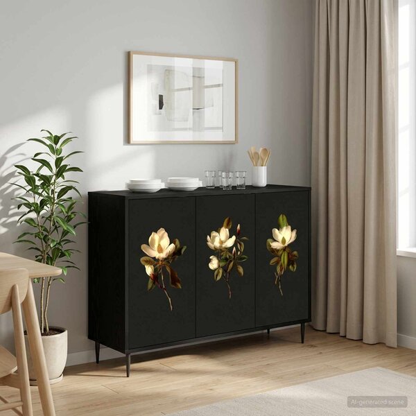 VidaXL Széf BREMEN Fekete Tölgy 102 x 33 x 76 cm Szerelt Fa