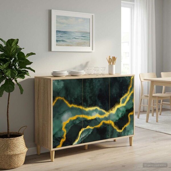 VidaXL Széf WIJHE Sonoma 102 x 33 x 75 cm Szerelt Fa