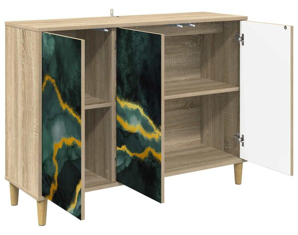 VidaXL Széf WIJHE Sonoma 102 x 33 x 75 cm Szerelt Fa