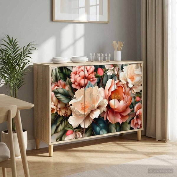 VidaXL Széf BORNE Sonoma 102 x 33 x 75 cm Szerelt Fa