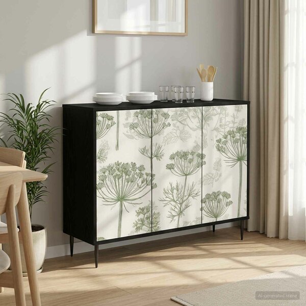 VidaXL Széf GOTHA Fekete Tölgy 102 x 33 x 76 cm Szerelt Fa