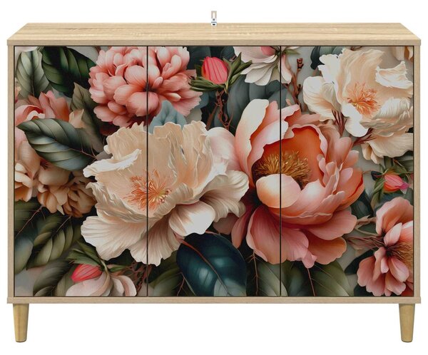 VidaXL Széf BORNE Sonoma 102 x 33 x 75 cm Szerelt Fa