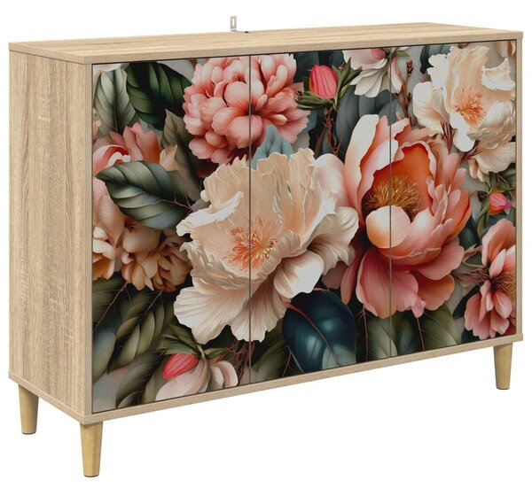 VidaXL Széf BORNE Sonoma 102 x 33 x 75 cm Szerelt Fa