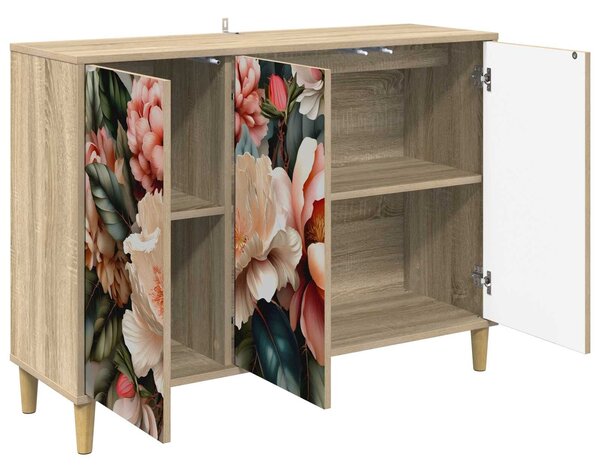 VidaXL Széf BORNE Sonoma 102 x 33 x 75 cm Szerelt Fa