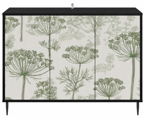 VidaXL Széf GOTHA Fekete Tölgy 102 x 33 x 76 cm Szerelt Fa