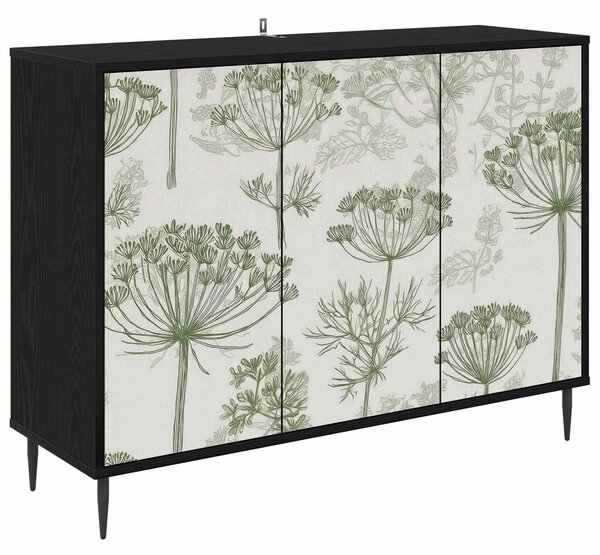 VidaXL Széf GOTHA Fekete Tölgy 102 x 33 x 76 cm Szerelt Fa