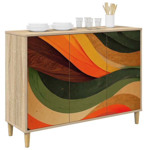 VidaXL Széf BONN Sonoma 102 x 33 x 75 cm Szerelt Fa