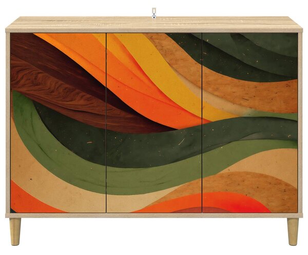 VidaXL Széf BONN Sonoma 102 x 33 x 75 cm Szerelt Fa