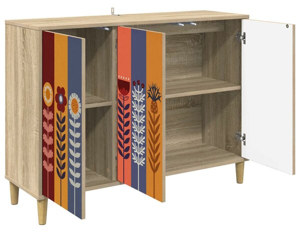 VidaXL Széf ESSEN Sonoma 102 x 33 x 75 cm Szerelt Fa