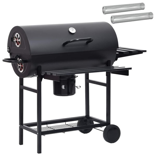 VidaXL Hordó típusú grill kerekekkel és polcokkal, 3 db, 115 x 85 x 95 cm