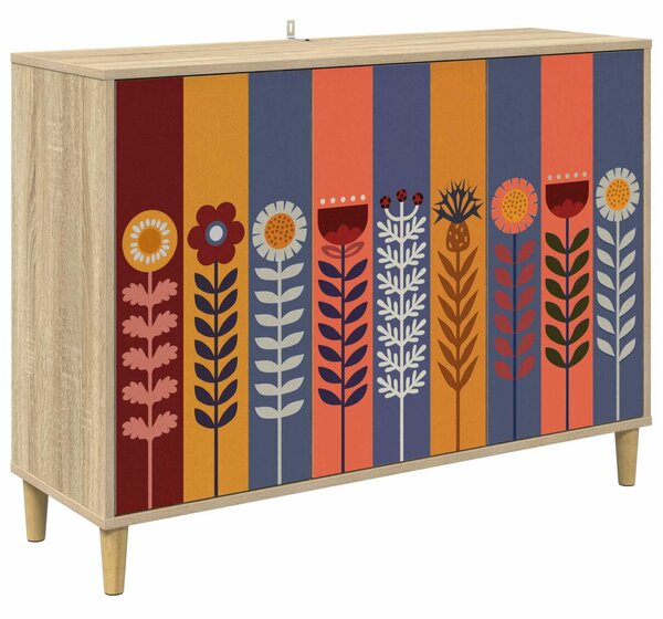 VidaXL Széf ESSEN Sonoma 102 x 33 x 75 cm Szerelt Fa