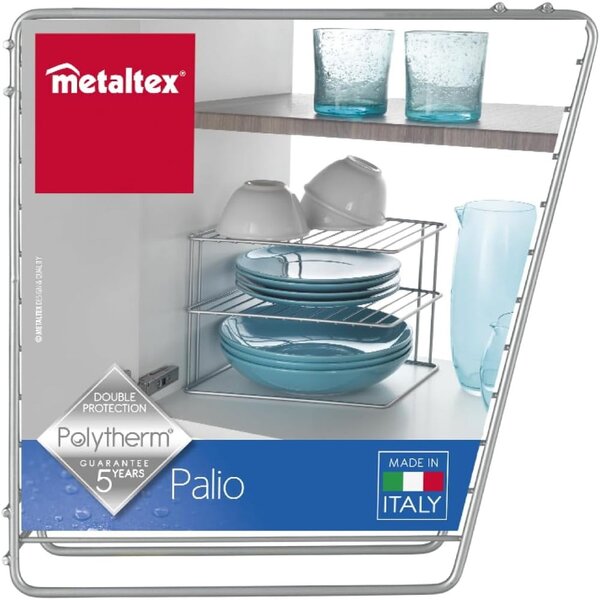 Ezüstszínű acél kiegészítő polc 25x25 cm Palio – Metaltex