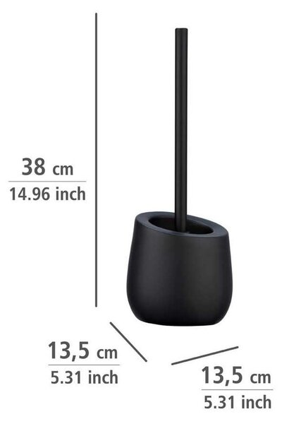 Matt fekete kerámia WC-kefe Badi – Wenko