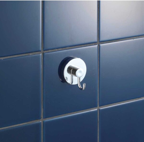 Fényes ezüstszínű öntapadós műanyag akasztó szett 2 db-os Vacuum-Loc – Wenko