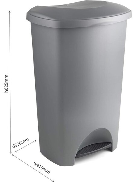 Fekete műanyag pedálos szemetes 50 l – Addis