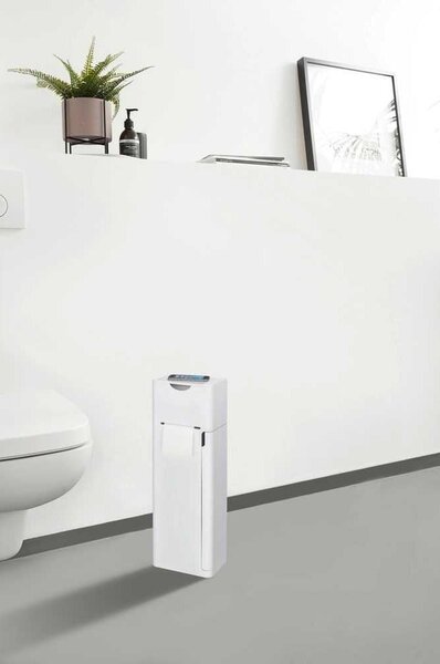 Fehér műanyag WC-papír tartó állvány WC-kefével Imon – Wenko