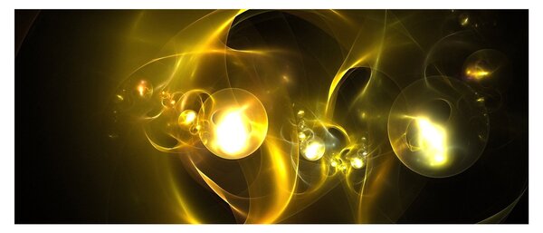 Absztrakt kép sárga gömbök (120x50 cm)