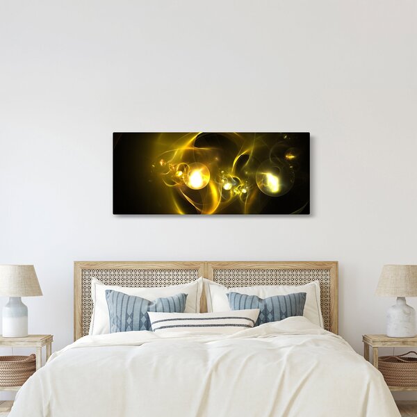 Absztrakt kép sárga gömbök (120x50 cm)