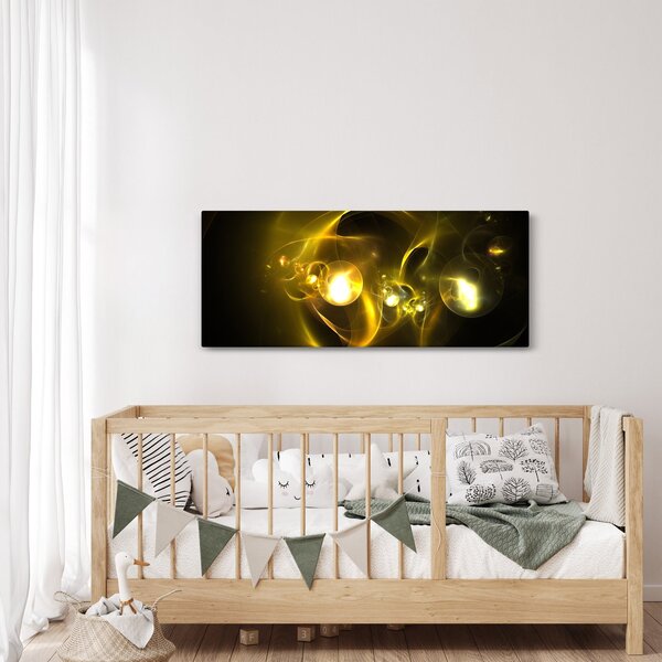 Absztrakt kép sárga gömbök (120x50 cm)