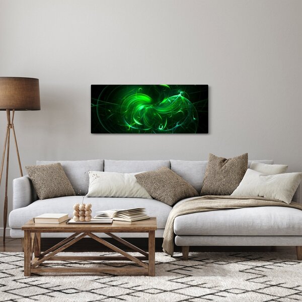 Kép - zöld absztrakció (120x50 cm)