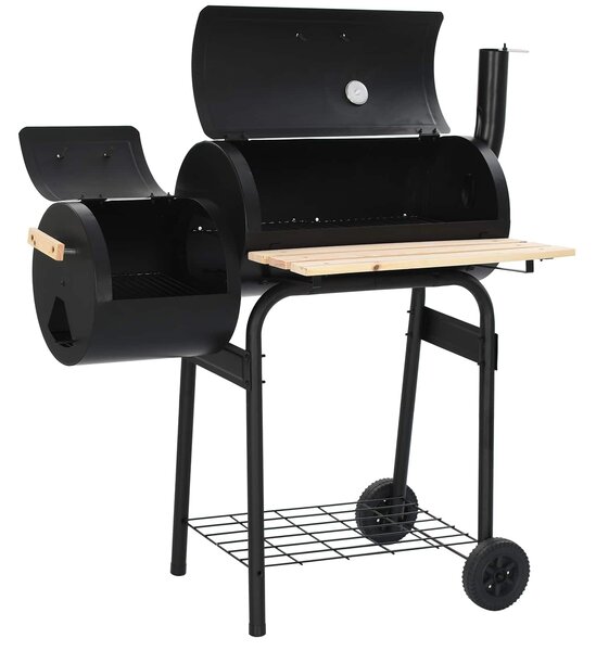 VidaXL Kültéri grill 104 x 58 x 114 cm Acél Fekete