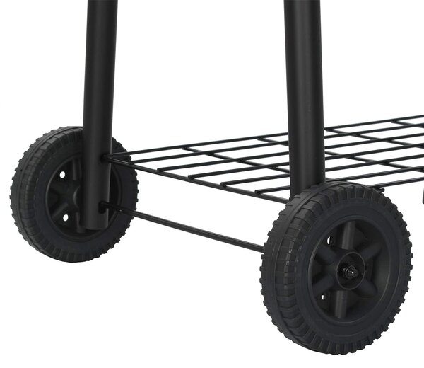 VidaXL Kültéri grill 104 x 58 x 114 cm Acél Fekete