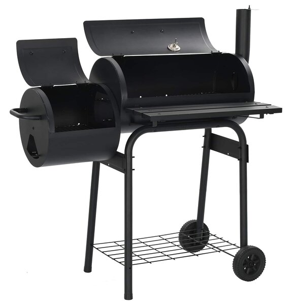 VidaXL Kültéri grill 103 x 60 x 113 cm Acél Fekete