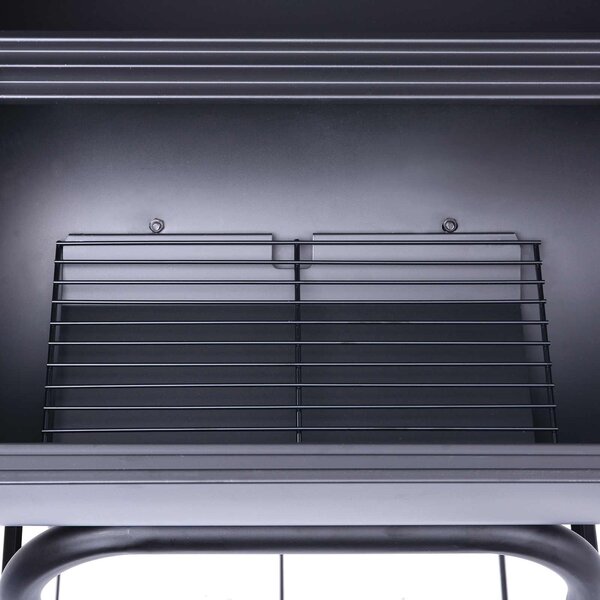 VidaXL Fak grill 75 x 48 x 120 cm Porszórt acél és műanyag Ezüst