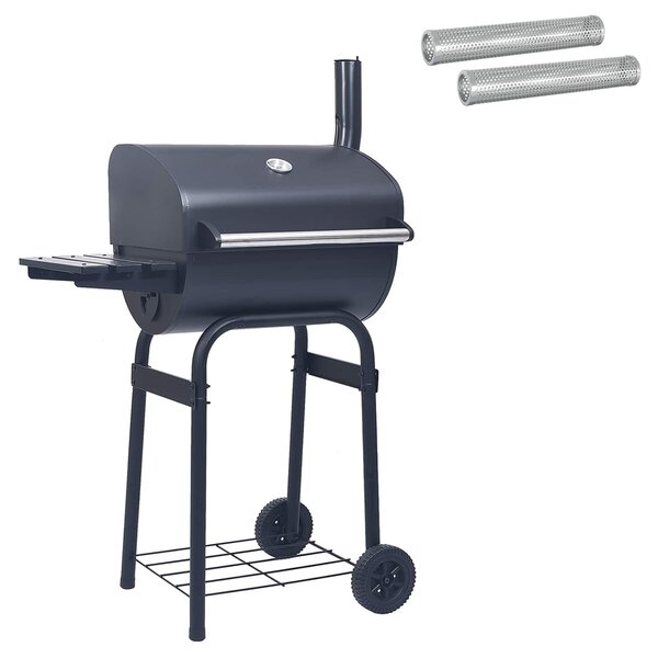 VidaXL Fak grill 75 x 48 x 120 cm Porszórt acél és műanyag Ezüst