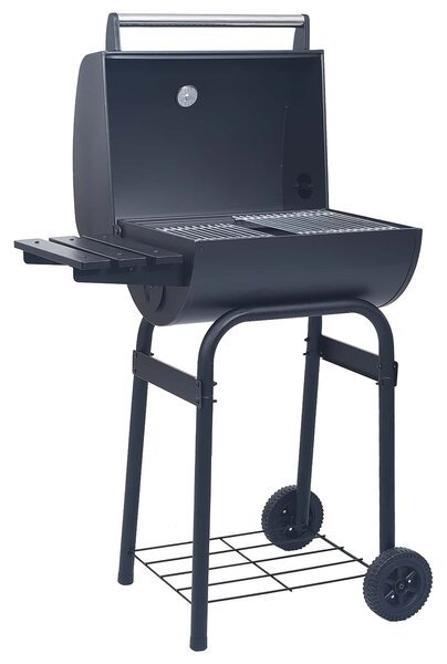 VidaXL Fak grill 75 x 48 x 120 cm Porszórt acél és műanyag Ezüst