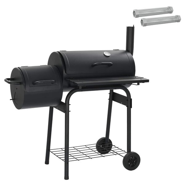 VidaXL Kültéri grill 103 x 60 x 113 cm Acél Fekete