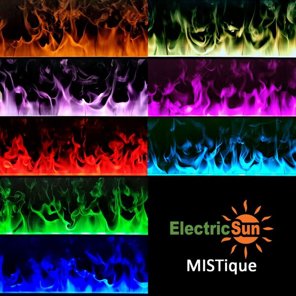 3D vízpárás beépíthető elektromos kandalló, Led, telefonos alkalmazással, ElectricSun MISTique XXL SZ 200 cm