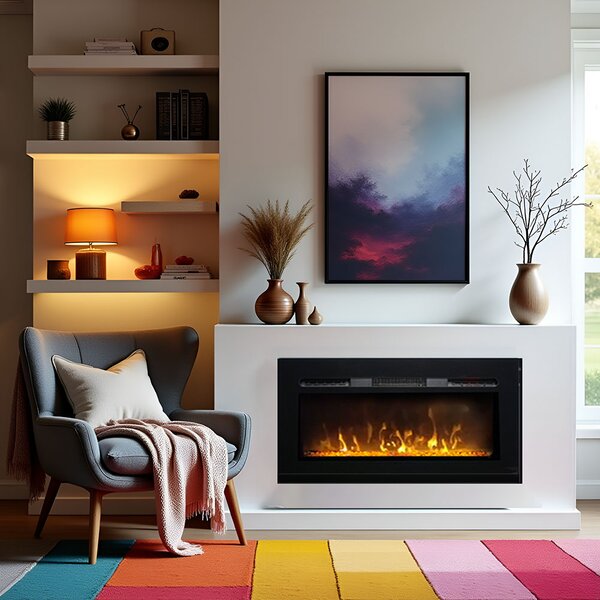 Elektromos kandalló, PAULA fekete, ElectricSun, XXS üveg, falra szerelhető, szabadon álló vagy beépíthető kivitelezéssel, 3 szín, SZ76xM45cm