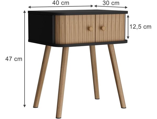 Vicco Germo éjjeliszekrény szett 2 db – antracit/bambusz