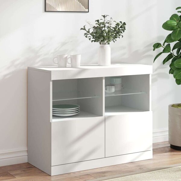 VidaXL LED-es Tálalószekrény - Fehér - 81x37x67 cm