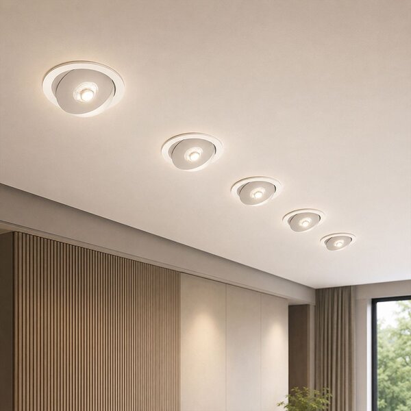 V-TAC CREE COB 12W süllyeszthető LED mélysugárzó, állítható szöggel, fehér házzal, CCT - SKU 24478