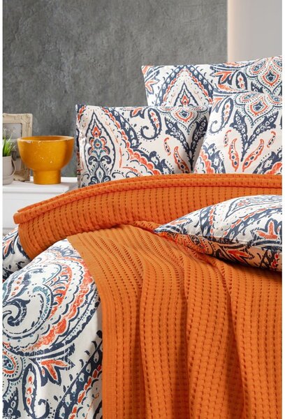Narancssárga pamut ágytakaró 220x240 cm Waffle – Mila Home