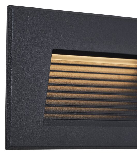 6 darabos modern süllyesztett fali lámpa szett fekete 11,5 cm LED-del IP65 - Trem