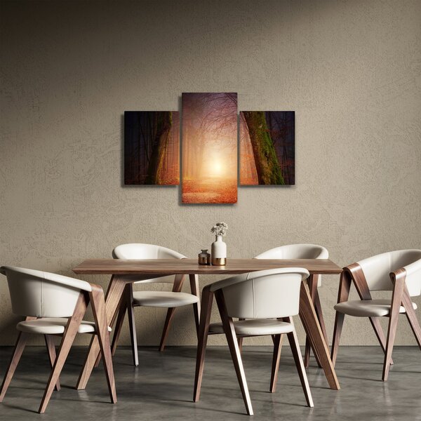 Őszi erdő képe a ködben (90x60 cm)