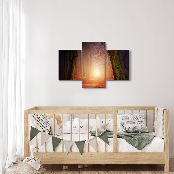 Őszi erdő képe a ködben (90x60 cm)