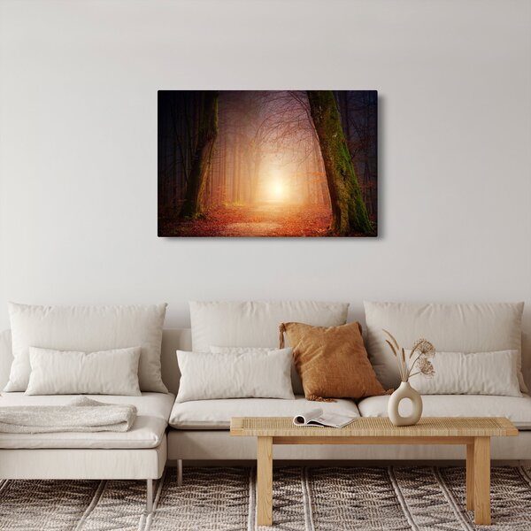 Őszi erdő képe a ködben (90x60 cm)