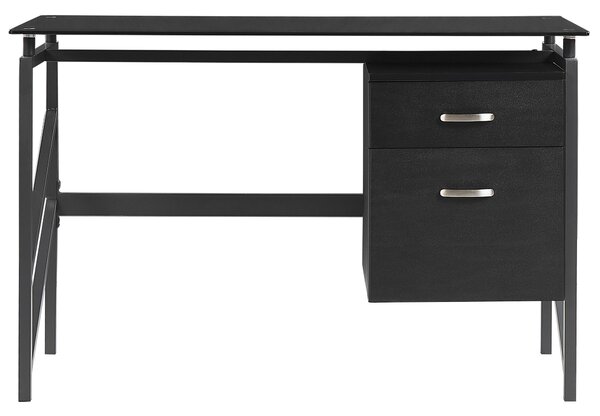 Íróasztal MORITON Fekete 117 cm 57 cm Ágyneműtartóval