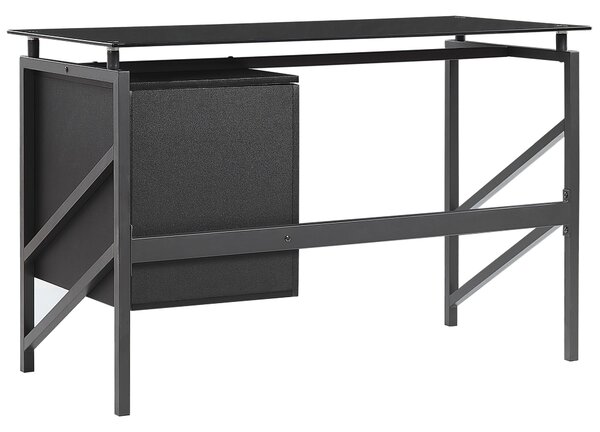 Íróasztal MORITON Fekete 117 cm 57 cm Ágyneműtartóval