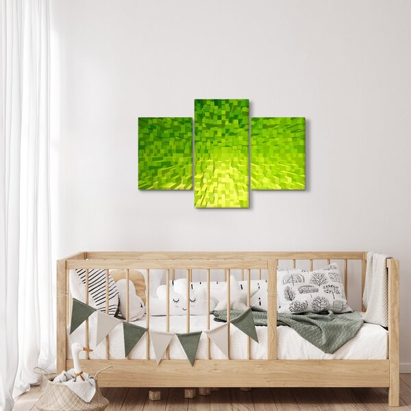 Sárgászöld kockák képe (90x60 cm)