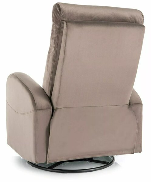Olimp Velvet Kényelmi Fotel Bársony Cappuccino Forgatható Relax